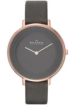 Швейцарские наручные  женские часы Skagen SKW2216. Коллекция Leather