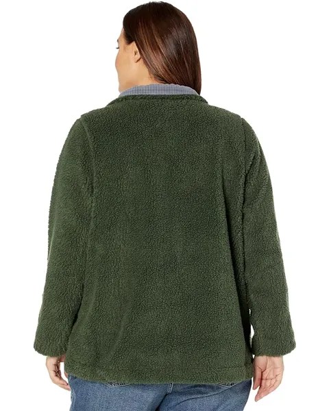 Куртка Madewell Plus Size Sherpa Zip-Up Jacket, цвет Dark Forest