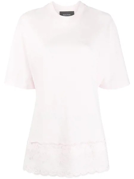 Simone Rocha футболка с вышивкой и фестонами