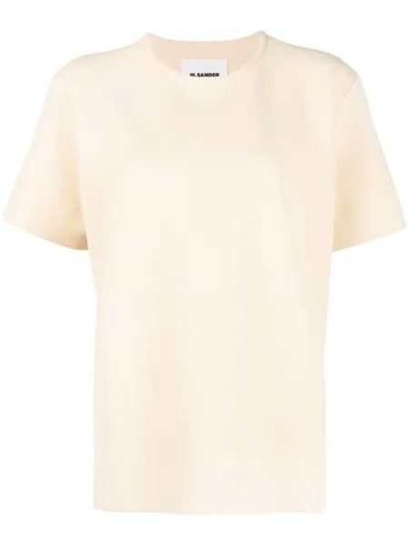 Jil Sander футболка с круглым вырезом и короткими рукавами, нейтральный цвет