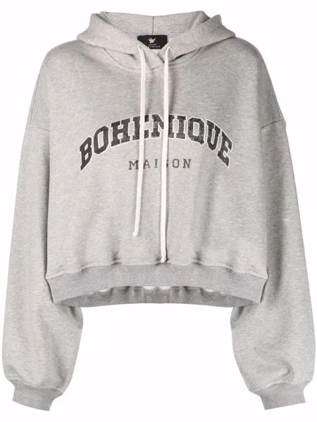 Maison Bohemique укороченное худи с логотипом