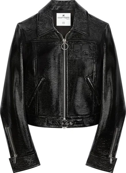 Куртка Courrèges Zipped Iconic Vinyl 'Black', черный