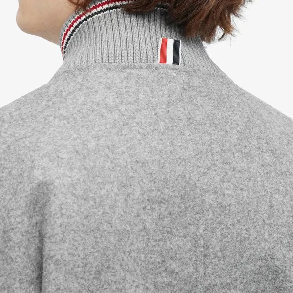 Thom Browne Укороченная блузонная куртка с 4 полосами, серый