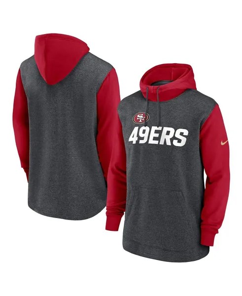 Мужской пуловер с капюшоном цвета угольно-красного цвета San Francisco 49ers Surrey Legacy Nike