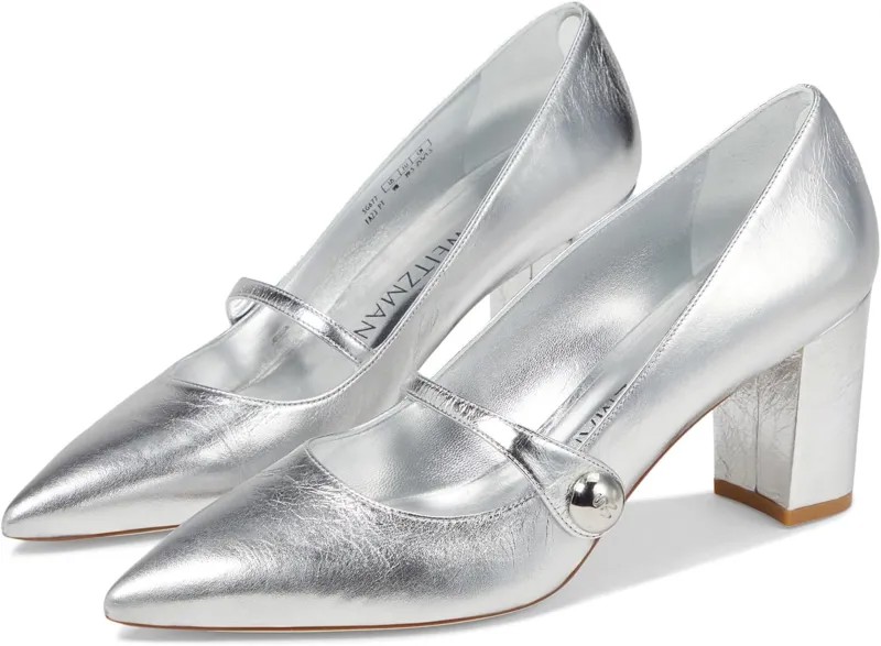 Туфли Stuart Weitzman SW 75 Mary Jane Pump, серебряный