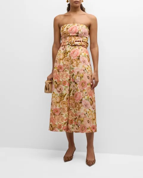 Золотой комбинезон без бретелек Zimmermann, цвет Pink Rose