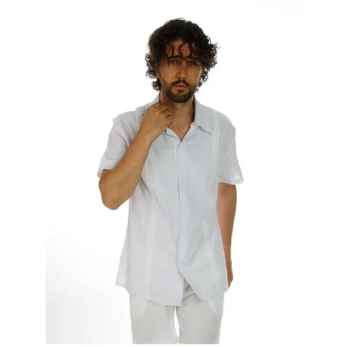 Рубашка мужская Modniki, короткий рукав со вставкой, Белая, 2XL