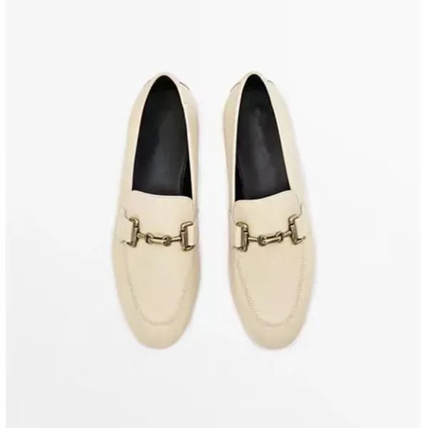 Elmsk французские элегантные натуральные слипоны Лоферы женские кожаные туфли на плоской подошве с пряжкой модные повседневные
