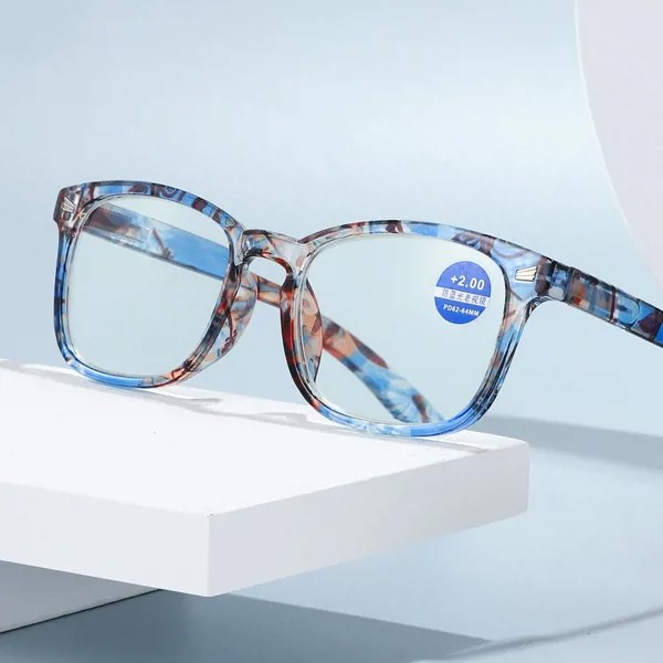 DUBERY Анти-синий свет HD очки для чтения Цветная печать Большая рамка Очки для чтения Женщины