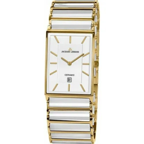 Наручные часы JACQUES LEMANS High Tech Ceramic Наручные Часы Jacques Lemans 1-1593F, белый, золотой