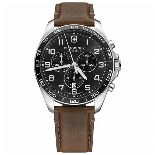 Наручные часы VICTORINOX Швейцарские наручные часы с хронографом VICTORINOX FIELDFORCE 241928, коричневый, серебряный