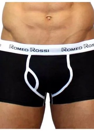 Romeo Rossi Трусы боксеры с низкой посадкой, гульфик с карманом, размер XL, black