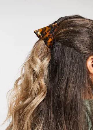 Треугольная заколка-краб с черепаховым узором ASOS DESIGN-Коричневый цвет