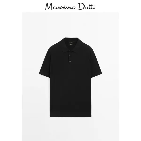 Рубашка-поло мужская Massimo Dutti, черный