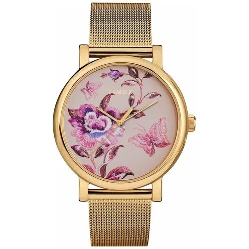 Наручные часы TIMEX, бежевый, золотой