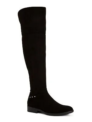 СТИЛЬ И КОМПАНИЯ Женские черные модельные сапоги на массивном каблуке с заклепками и застежкой-молнией 10.5