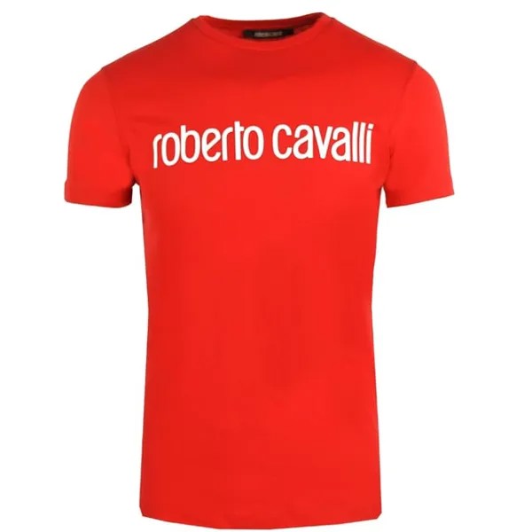 Футболка с логотипом Roberto Cavalli, красный