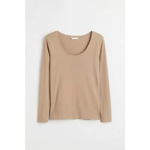Лонгслив H&M, размер L, бежевый