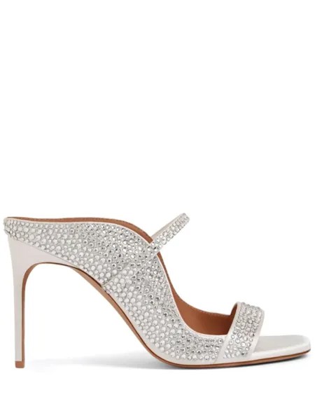 Malone Souliers атласные мюли Carlotta 90, серебристый