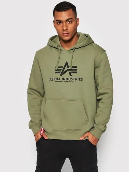 Толстовка обычного кроя Alpha Industries, зеленый