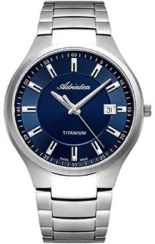 Швейцарские наручные  мужские часы Adriatica 8329.4115Q. Коллекция Titanium