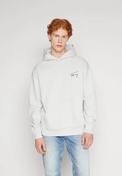 Толстовка Tommy Jeans SIGNATURE HOODIE, цвет silver grey