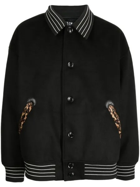 Five Cm striped-edge twill bomber jacket, черный