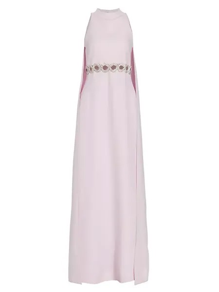 Платье с кристаллами и накидкой на спине Safiyaa, цвет lilac snow with crystal