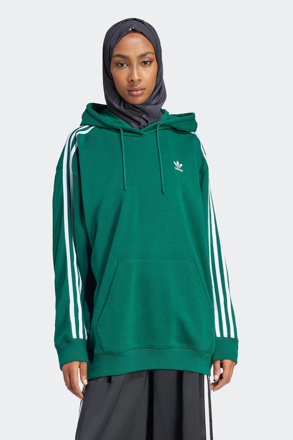 Худи adicolor свободного кроя с 3 полосками Adidas Originals, зеленый