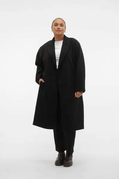Тканевое пальто Curve с длинными рукавами Vero Moda Curve, черный