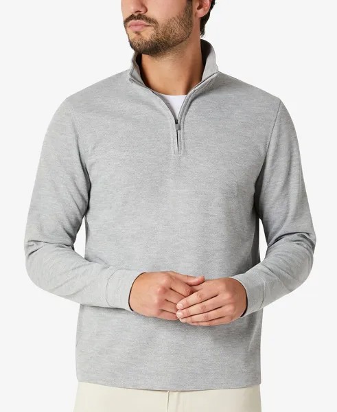 Мужской облегающий вязаный пуловер с молнией в четверть Kenneth Cole