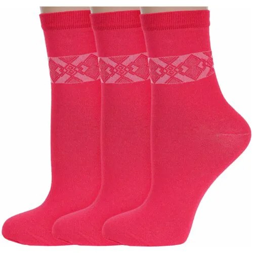 Носки RuSocks, 3 пары, размер 23-25 (36-39), розовый