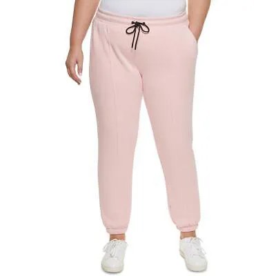 Женские розовые повседневные брюки-джоггеры DKNY Sport с кулиской Marled Plus 1X BHFO 3436