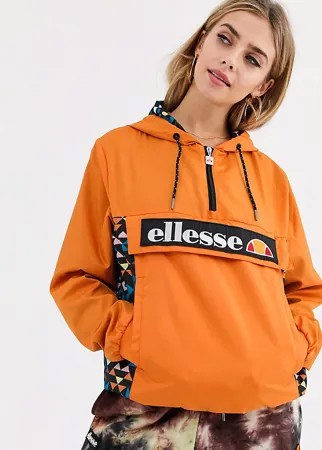 Куртка с воротом на молнии и принтом на вставках Ellesse-Оранжевый