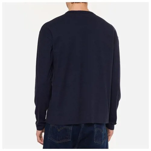 Мужской лонгслив Maison Kitsune Fox Head Patch синий , Размер XXS