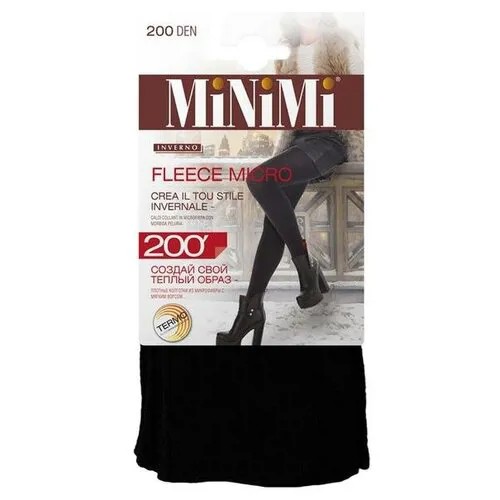 Колготки теплые Minimi Fleece Micro 200, размер IV, nero (чёрный)