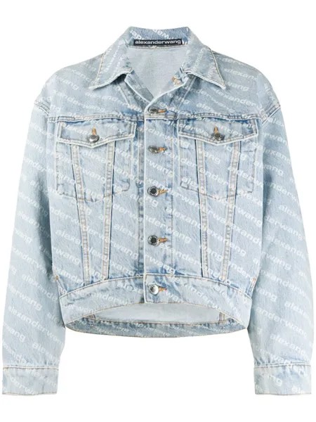 Alexander Wang джинсовая куртка Falling Back с логотипом, синий