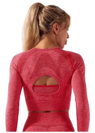 Спортивный костюм для йоги и фитнеса (тайтсы, рашгард) цвет красный, размер S