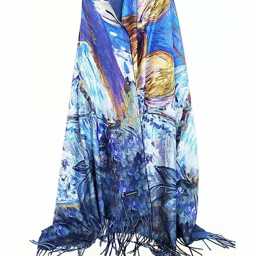 Палантин ,180х70 см, синий