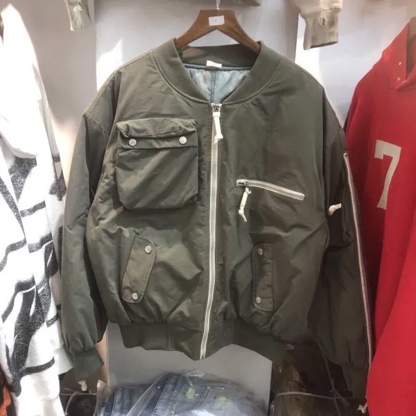 Куртка-бомбер Aviator Мужская и женская, Модная приталенная классическая, на молнии, с несколькими карманами, в винтажном стиле, 1:1
