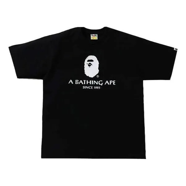 Футболка BAPE Basic Alphabet Logo Printing Short Sleeve Unisex Black, черный
