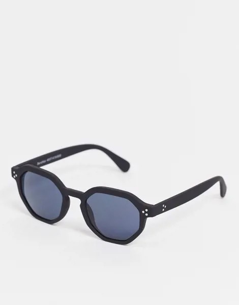 Солнцезащитные очки в белой оправе с цепочкой Bershka-Черный цвет