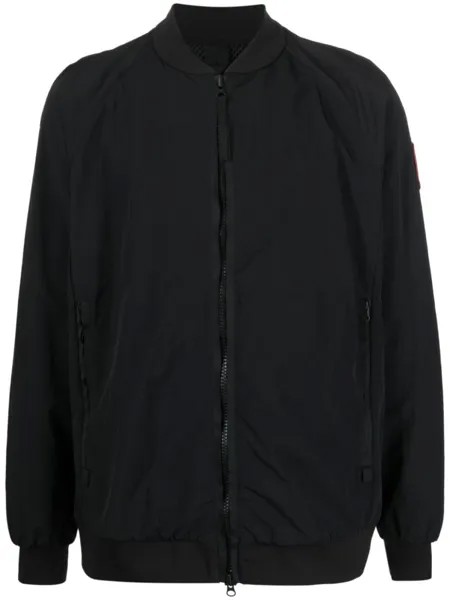 Canada Goose бомбер на молнии с нашивкой-логотипом, черный