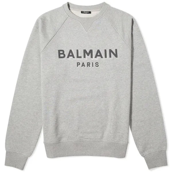 Свитшот Balmain Flock Logo, цвет Heather Grey & Silver