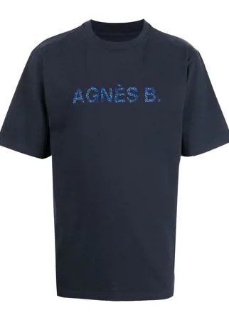 Agnès b. футболка с вышитым логотипом