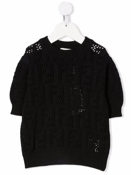 Fendi Kids вязаный топ с монограммой