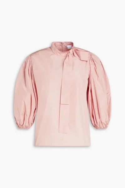 Блузка из тафты со сборками и бантом Redvalentino, пастельно-розовый