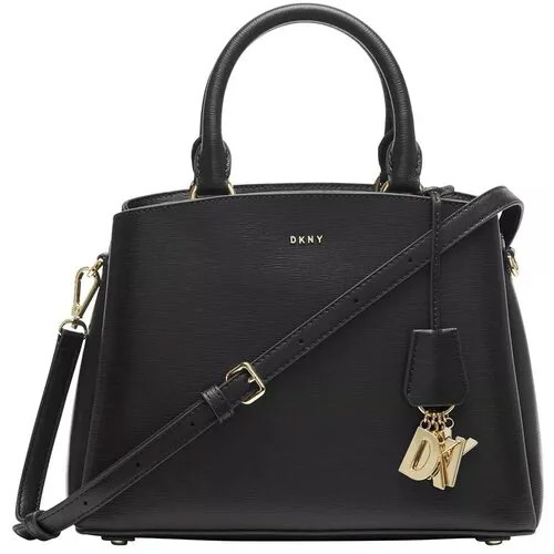 Сумка  сэтчел DKNY повседневная, искусственная кожа, внутренний карман, черный