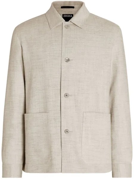 Zegna куртка-рубашка, нейтральный цвет