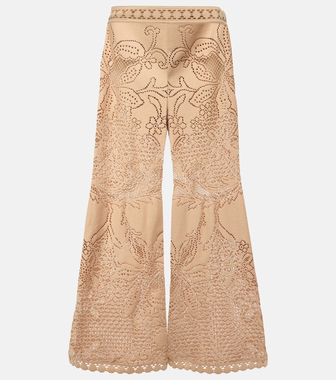 Широкие брюки из гипюрового кружева Valentino, розовый